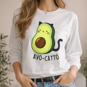XL • White Avo-Catto Long Sleeve Tee